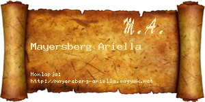 Mayersberg Ariella névjegykártya